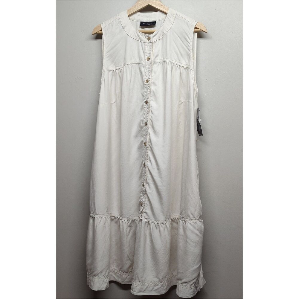 New Lane Bryant Mini Dress Women Plus Size 16 Cream Sleeveless Casual Party